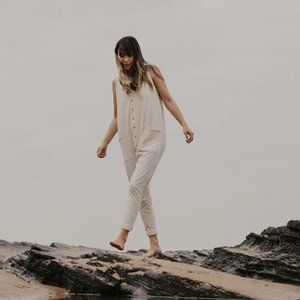 The Simple Folk Free Range Jumpsuit, cream, size 10, M-L